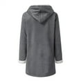 thumbnail image 5 of Zpanxa Plus Size Winter Coats for Women Solid Velvet Coat Long Sleeve Horn Buckle Pocket Overcoat Tops Lightweight Warm Hooded Jacket Outwear Gray XXL, 5 of 5