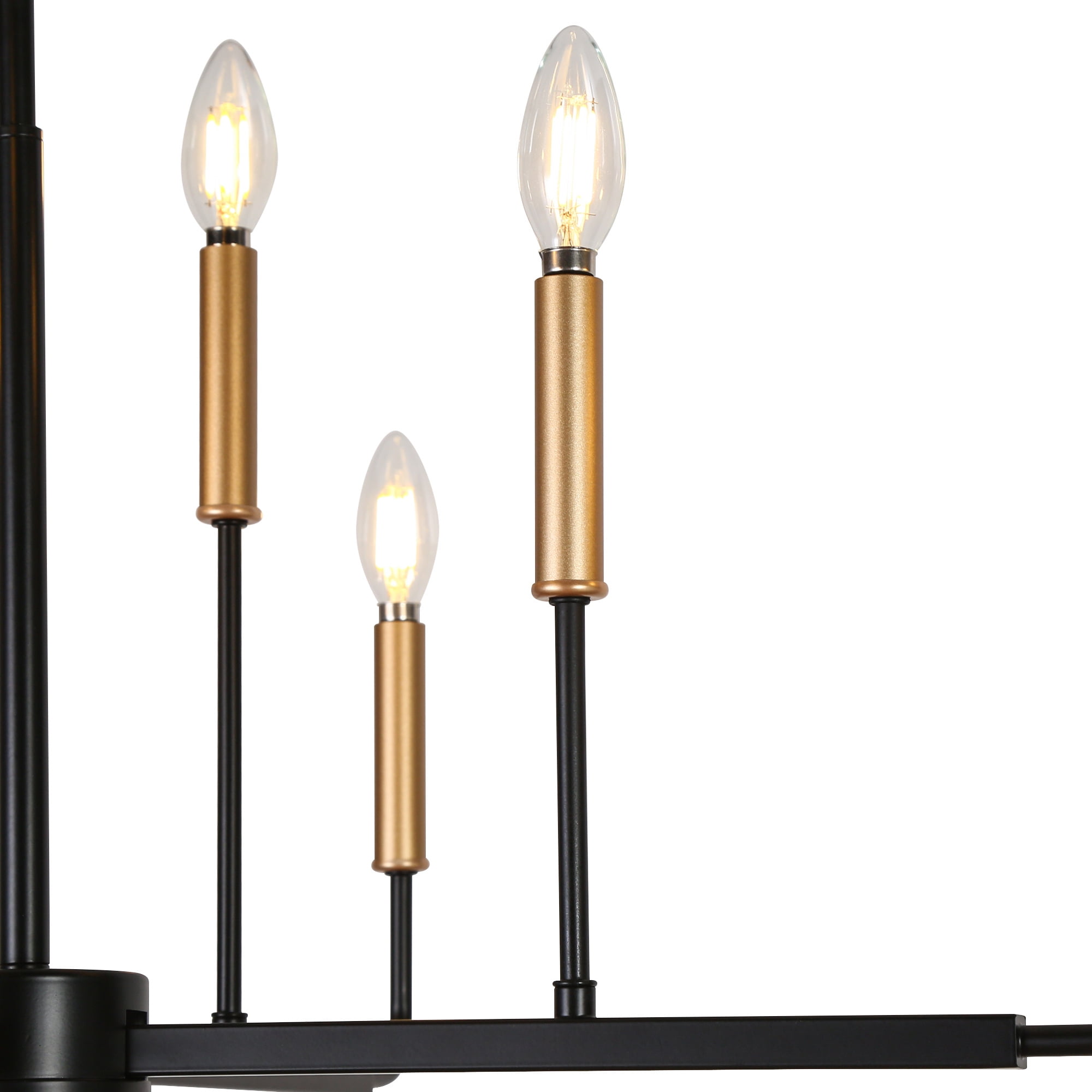 LNC Ukiiyoa 8-Light Matte Black Modern/Contemporary Led Bare Bulb Chandelier
