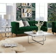 thumbnail image 2 of Chidia White Chrome Coffee Table - High Gloss Lacquer Finish Top, Polished Stainless Steel Base, X-Leg, 2 of 10