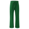 thumbnail image 4 of Women's cotton and linen leggings, high-waisted, casual, loose-fitting, straight-leg with pockets., 4 of 8