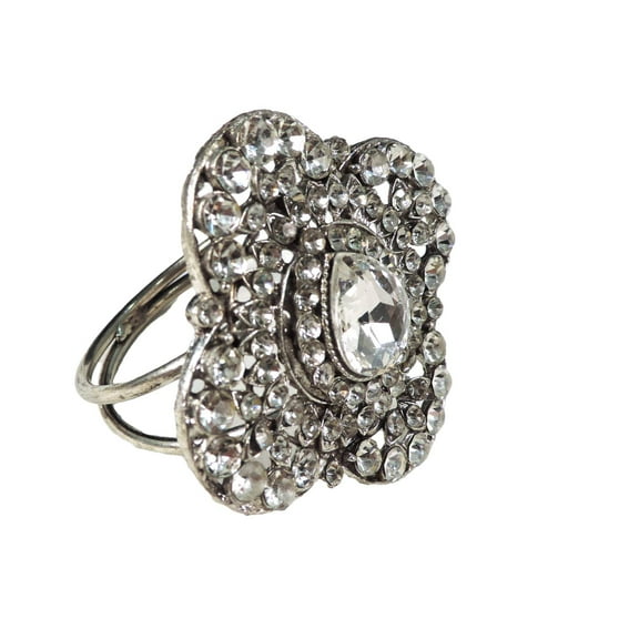 Bold & Beautiful Jeweled Napkin RingColor: SilverSize: 2.20"x2"Set of 4