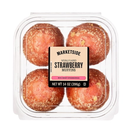 Marketside Strawberry Muffin, 14 oz, 4 Count