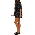 thumbnail image 5 of Cenuakty Women’s Casual 2 Piece Outfits Fashion Graphic Short Sleeve Button Down Shirt + Shorts Set Loungewear, 5 of 9
