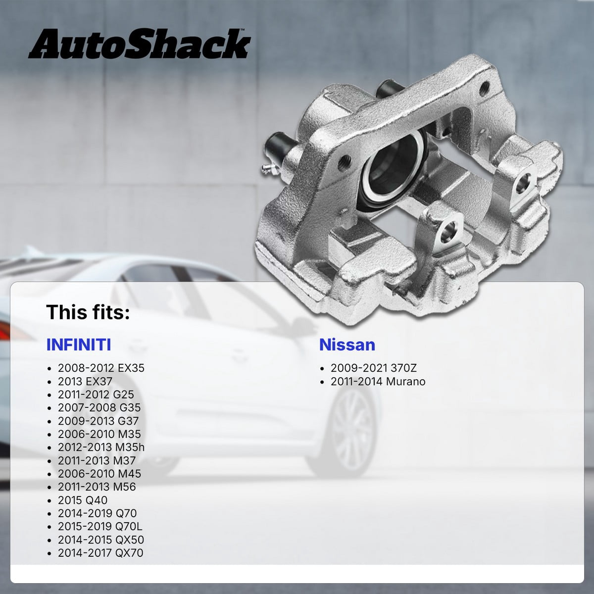 AutoShack Front Brake Caliper for INFINITI & Nissan, G37 2009-2013 Murano 2011-2014 370Z 2009-2020 G35 2007-2008 M35 2006-2010 M37 2011-2013 QX70 2014-2017, AWD RWD FWD V6 3.5L 3.7L, Right