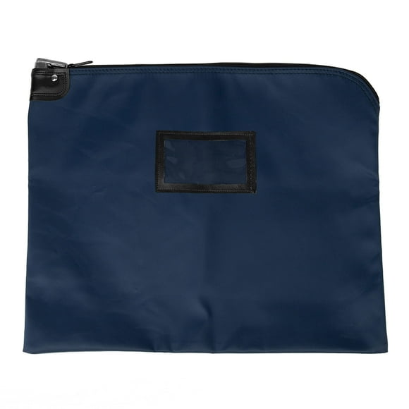 BankSupplies Sacs de Courrier Verrouillables HIPAA / Bleu Marine / 19W x 15H / Tissu en Nylon Laminé Durable / Verrou Pop-Up en Métal / pour Argent, Pièces, Monnaie, Chèques et Documents
