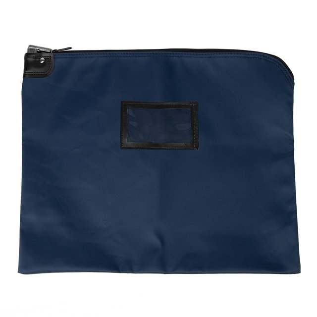 BankSupplies Bolsas de mensajería con cierre HIPAA | Azul marino | 19 ancho x 15 alto | Tela de nailon laminada duradera | Cerradura emergente de metal | para dinero monedas moneda cheques y documento