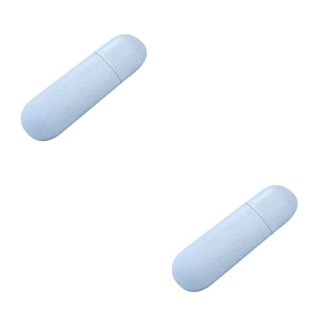 serony Portable Travel Toothpaste Toothbrush Holder Cap Case Storage Cup Outdoor Holder blue 2Set