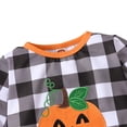 thumbnail image 6 of 1-6T Toddler Girl Halloween Clothes Set Plaid Pumpkin T-Shirts Tees Pullover Shirts Tops+Flare Pants Fall Outfit Set, 6 of 7