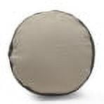 Diamond Handcrafted Fabric Cylindrical Pouf, Beige and Dark Grey