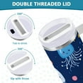 thumbnail image 3 of Yayeee 40oz Stainless Steel Tumbler with Straw and Handle Double-Wall Insulated Travel Water Bottle, Blue Jellyfish, 3 of 8