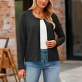 thumbnail image 4 of Kaemgyyd Women's Long Sleeve Cardigan Lightweight Button up Soft Summer Tops Casual Crew Neck Fall Fashion Outfits, 4 of 8