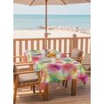 thumbnail image 2 of Outdoor Tablecloth with Umbrella Hole for Patio/Picnic/Party/Camping, Colorful Spring Floral Waterproof Table Cloth Rectangle Table Cover Washable, Elegant Pastoral Watercolor Flowers (54"x 80"), 2 of 8