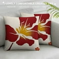 thumbnail image 3 of GOSMITH  Red Flowers Petals Throw Pillow Covers Summer Hawaiian Hibiscus Deciration Pillow Case for Home Decor Couch Sofa Tropical Plant Square Cushion Covers, 3 of 5