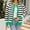 Green, variant on Juslio Women Sweaters Cardigans Outerwear Striped Crew Neck Knit Fashion Green