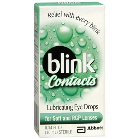 Amo Blink Contacts Lubrifiant gouttes oculaires pour lentilles souples et RGP - 0,3 Oz (10 ml)