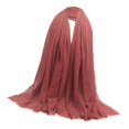 thumbnail image 5 of Soft Long Scarf for Women Plain Pleated Shawl Hijab Jewish Head Shawl Headscarf Headwrap Light Red, 5 of 8