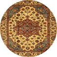 thumbnail image 1 of Ahgly Company Indoor Round Abstract Yellow Abstract Area Rugs, 8' Round, 1 of 6