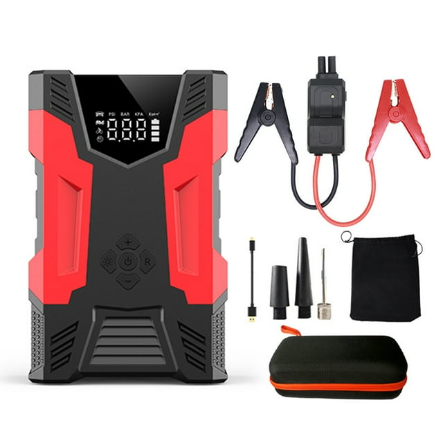 Démarreur de Voiture et Chargeur de Banque d'Alimentation Portable avec Compresseur d'Air