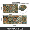 thumbnail image 7 of 2 Piece Boho Kitchen Rugs Set, 17x29 and 17x47, Farmhouse Bohemian Cushioned Non-Skid Washable Floor Mat for Kitchen, Living Room, Office Home Indoor Carpet Laundry Dining Room, 7 of 7