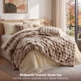 thumbnail image 4 of U by Bedsure Fluffy Comforter Set Queen, Beige Faux Fur Comforter Set, Soft Shaggy Plush Bubble Queen Size Bedding Comforter Sets, 3 Pieces Luxury Fuzzy Bed Set, 4 of 11