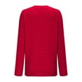 thumbnail image 6 of Dxzfnsa Womens Casual Oversized Loose Solid Round Neck Sweater Long Sleeved Shirts for Women Red-2XL, 6 of 7