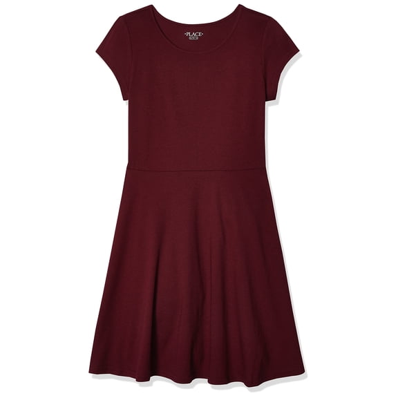 Vestido The Children's Place Big Girl de punto de manga corta con pliegues