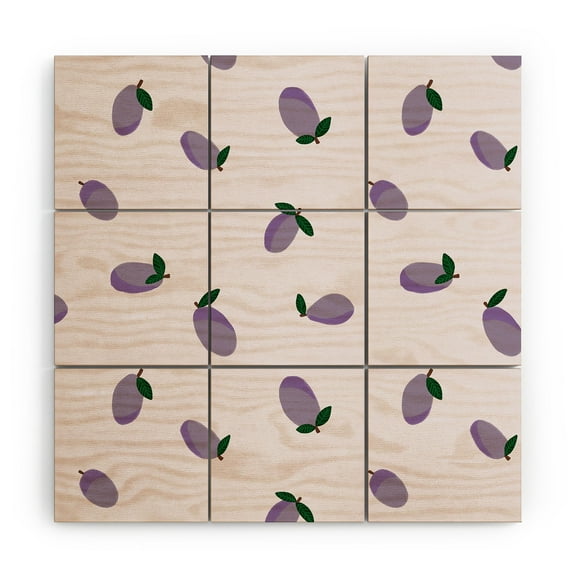Society6 Alisa Galitsyna Plums Wood Wall Mural 3' x 3'