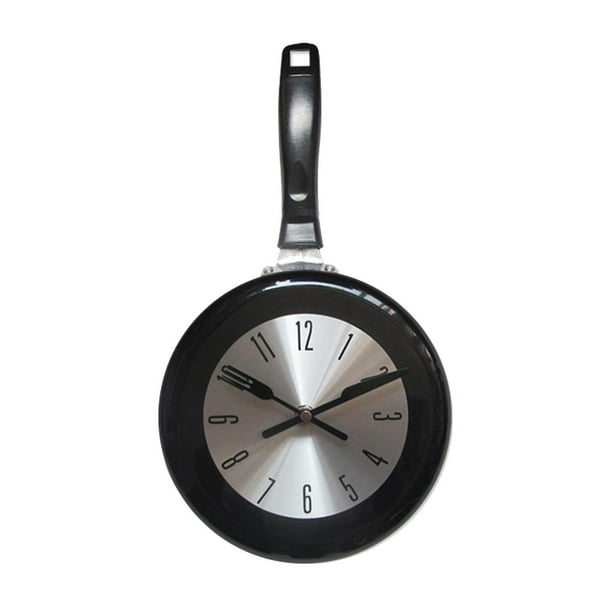 Reloj de pared en sartén Zulema decoración de cocina negro