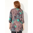 thumbnail image 3 of Catherines Women's Plus Size Petite Chain Lace-Up V-Neck Tunic Blouse, 3 of 6
