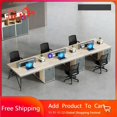 thumbnail image 2 of Station Employee Office Desk Staff Combination Computer Simplicity Office Desk Commercial Bureau Meuble Working Equipment QF50OD My Lux Decor Round, 2 of 16