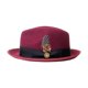 thumbnail image 1 of Sombrero Fedora, sombrero Trilby clásico para viajes, accesorio de disfraz, boda, fiesta, cosplay. Rojo, 1 of 9