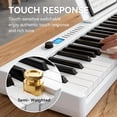 thumbnail image 4 of Carina Piano Keyboard, 88 Keys Full Size Semi Weighted Foldable Piano, Portable Electronic Keyboard Piano, Sustain Pedal, Keyboard Stickers, Music Stand and Piano Bag (White), 4 of 4