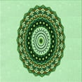 thumbnail image 1 of Ahgly Company Machine Washable Indoor Square Transitional Green Area Rugs, 5' Square, 1 of 7