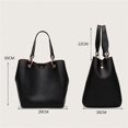 thumbnail image 4 of Black Large Handbag Leather Bucket Bag Shoulder Bag Ladies, 4 of 5