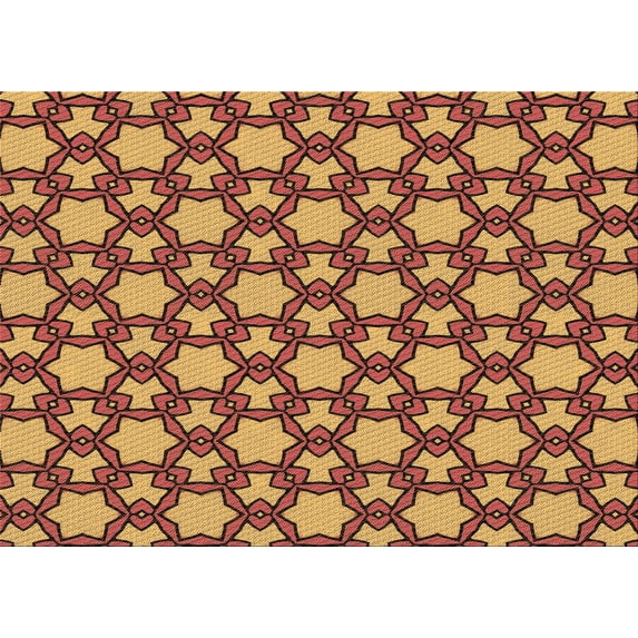 Ahgly Company Machine Washable Indoor Rectangle Transitional Beer Orange Area Rugs, 7' x 9'