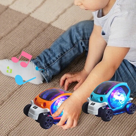 FEOLGEHLY 2 Pcs Electricity Toy Car with Music and Light, Pull Back Baby Car Toys for Toddlers 1-3 3-5, Christmas Stocking Stuffers for Kids, Holiday Christmas Birthday Gifts Party Favors, Goodie Bag