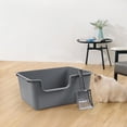thumbnail image 5 of Kekow 4-Pack Anti-Splashing Kitty Litter Box with Scoop, Plastic Open High Sided Cat Litter Box, Gray, 5 of 8