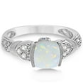thumbnail image 2 of Tanzanite, Diamond and Opal Ring 14k White Gold (1.10ct), 2 of 5