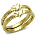 thumbnail image 1 of Alamode TK2494-7 Bague en Acier Inoxydable IP Gold pour Femmes avec Époxy en Blanc - Taille 7, 1 of 1