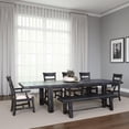 thumbnail image 7 of Rena Dining Table, 2 Extension Leaves, 86-122 Inch Black Mahogany Wood, 7 of 7