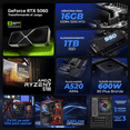 thumbnail image 3 of PC Gamer Xtreme PC Gaming NVIDIA GeForce RTX 5060 AMD Ryzen 7 5700 16GB SSD 1TB WIFI Evangelion 02 gaming 1080p, estudios y multitarea, 3 of 6