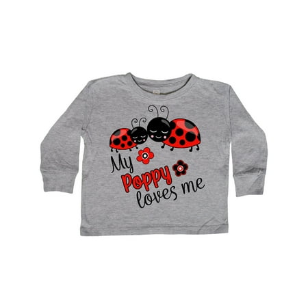 

Inktastic My Poppy Loves Me with Cute Ladybugs Gift Toddler Boy or Toddler Girl Long Sleeve T-Shirt