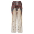 thumbnail image 3 of WILLBEST Pantalones Casuales elegantes para Mujer, Pantalones Harén de Cintura Elástica a La Moda con Bolsillo, Pantalones Holgados y Cómodos con Estampado para Uso Diario. Mediana, 3 of 6