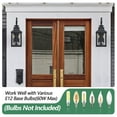 thumbnail image 4 of 23" 2-Pack Outdoor Wall Lantern Sconces, Vintage Black Metal Exterior Lighting Fixtures with Clear Seeded Glass for Porch, Patio, Garden (Bulbs Not Included), 4 of 10
