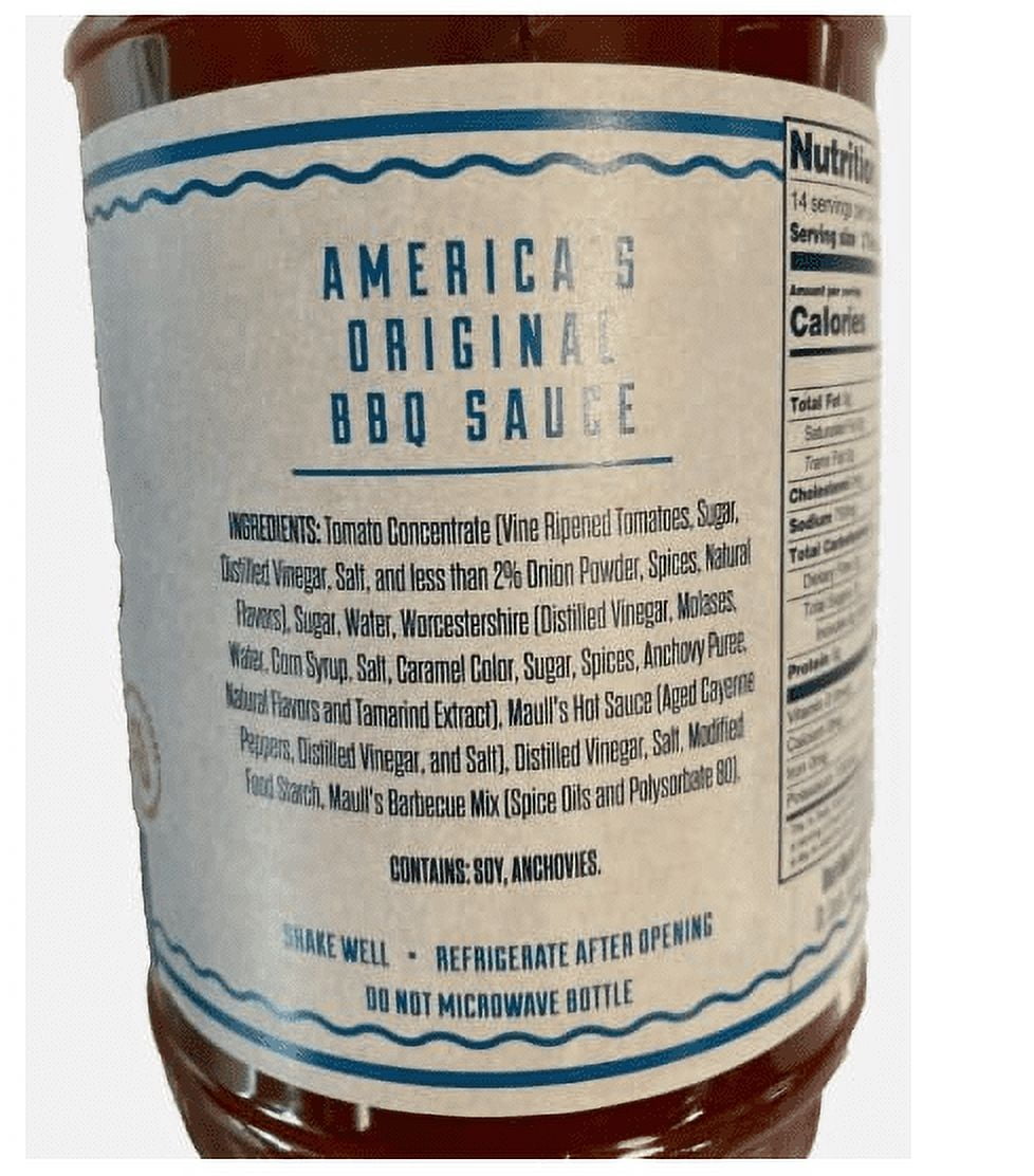 Maull's Classic BBQ Sauce Oldest Sauce In America 18 oz Bottle Original (Pack of 2)