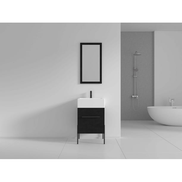 Modern Black Marble 20 Bathroom Vanity, 36 By 20 Vanity Top