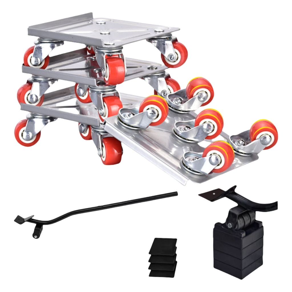 4pcs Casters Furniture Sliders Movers 360 Degree Rotating Wheels And 4 Lift Pads