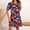 Multicolor 7, variant on BLTIBY Womens Dresses Short Sleeve Spring Summer Mini Dress Round Neck Printed Casual Fashion Dresses Knee Length Multicolor 10 L