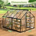 thumbnail image 5 of NETAJE 10'x8' Polycarbonate Greenhouse, Large Aluminum Walk-in Green House for Backyard, 5 of 7