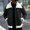 Black, variant on Bomber Jacket Men Fleece Lined Thick Parka Leather with Chain Thick Work Jacket Gray L